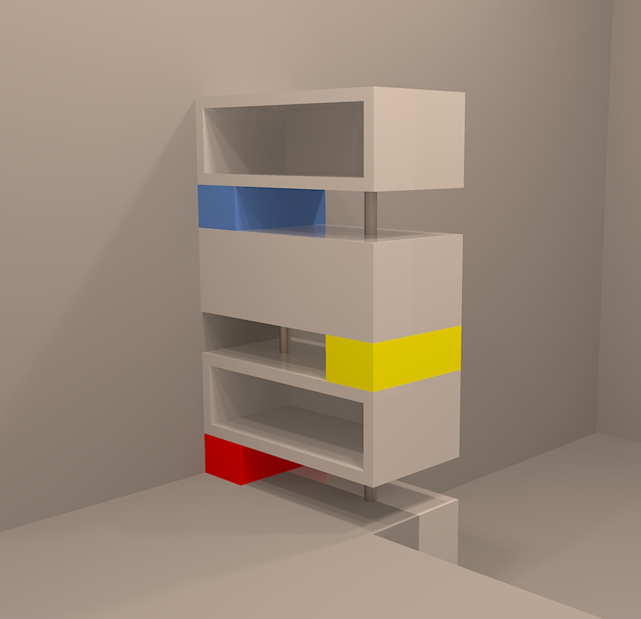 Plan 3D Meuble Mondrian